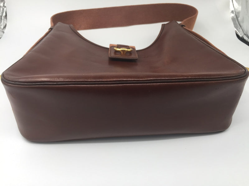 Sold-HERMES Tsako Box Calf Shoulder Bag brown - vintage