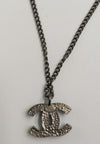 Sold-CHANEL CC black/dark grey Necklace