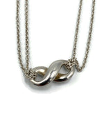 Tiffany & Co 925 Silver Infinity Pendant with Double Chain Necklace