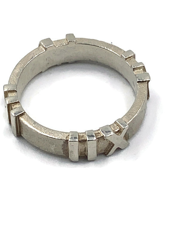 Sold-Tiffany & Co 925 Silver Atlas Ring Size 6