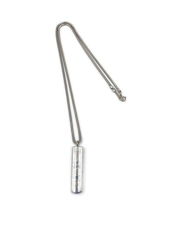 Sold-Tiffany & Co 925 Silver Bar Pendant with Necklace