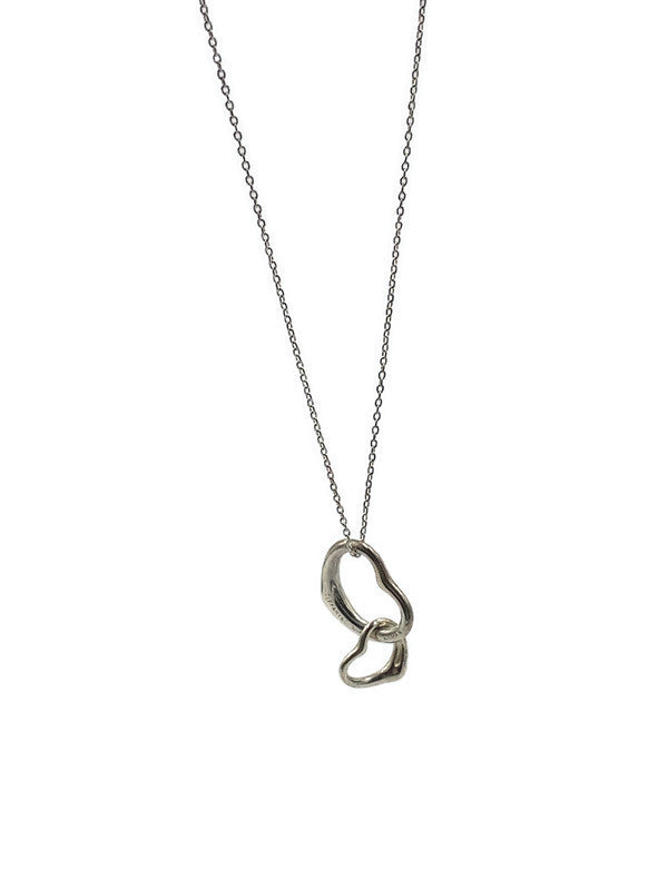 Sold-Tiffany & Co 925 Silver Elsa Peretti Double Open Heart Necklace