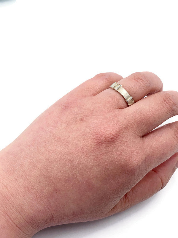 Sold-Tiffany & Co 925 Silver Atlas Ring Size 6