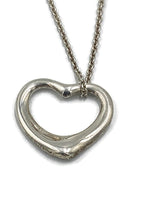 Sold-Tiffany & Co 925 Silver Elsa Peretti Open Heart 22mm pendant Necklace