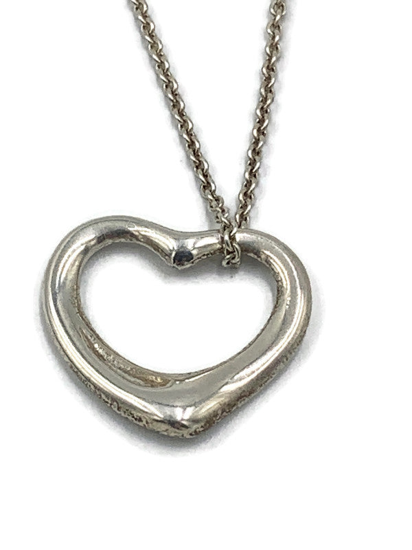 Sold-Tiffany & Co 925 Silver Elsa Peretti Open Heart 22mm pendant Necklace