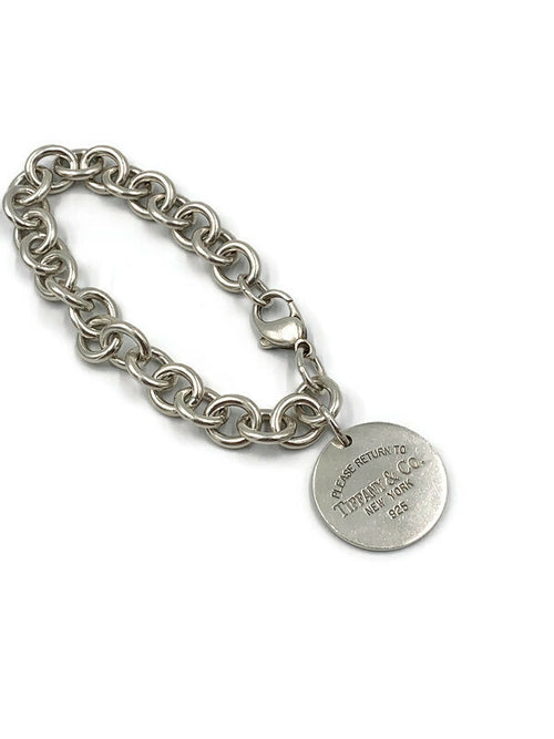 Sold-Tiffany & Co 925 Silver Return To Tiffany Circle  Bracelet