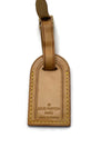 LOUIS VUITTON Small Leather Luggage Tag with Hawaii Hibiscus Flower Stamp