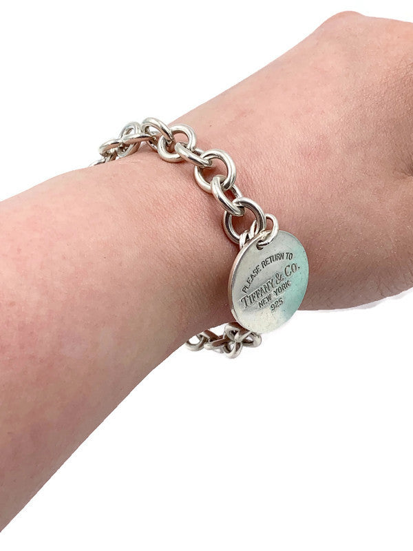 Sold-Tiffany & Co 925 Silver Return To Tiffany Circle  Bracelet