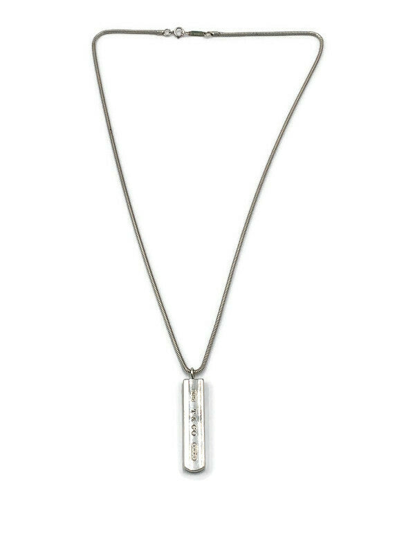 Sold-Tiffany & Co 925 Silver Bar Pendant with Necklace