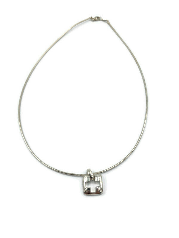 Tiffany & Co 925 Silver Cross Pendant Wire Necklace