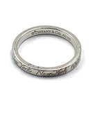 Sold-Tiffany & Co 925 Silver 727 Fifth Ave Address Ring Size 8.5