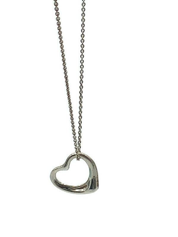 Sold-Tiffany & Co 925 Silver Elsa Peretti Open Heart 22mm pendant Necklace