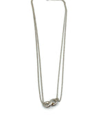 Tiffany & Co 925 Silver Infinity Pendant with Double Chain Necklace