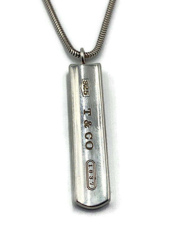 Sold-Tiffany & Co 925 Silver Bar Pendant with Necklace