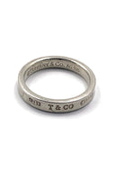 Sold-Tiffany & Co 925 Silver 1837 Narrow Ring Size 8.75