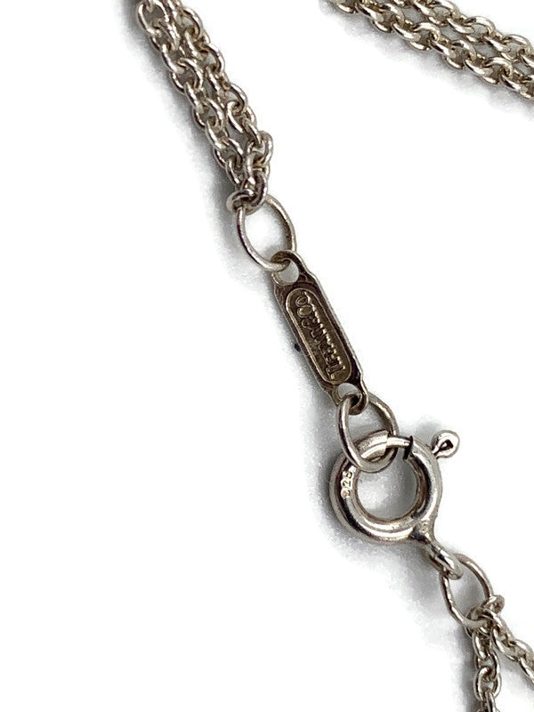 Tiffany & Co 925 Silver Infinity Pendant with Double Chain Necklace