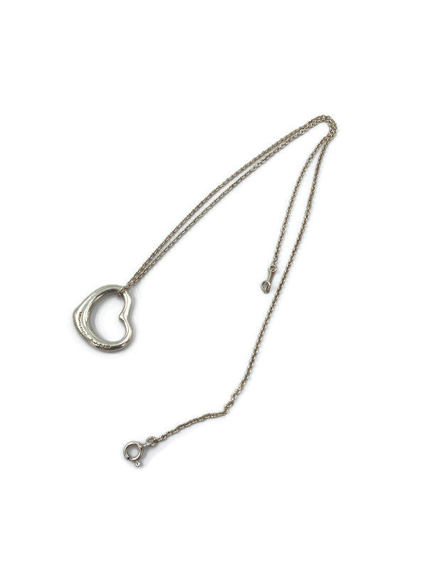 Sold-Tiffany & Co 925 Silver Elsa Peretti Open Heart 22mm pendant Necklace