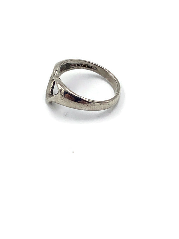 Tiffany & Co 925 Silver Open Heart Ring Size 5.75