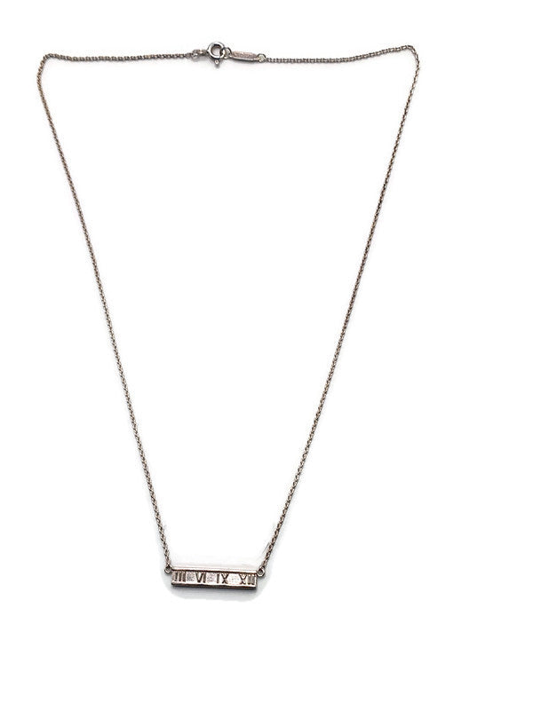 Tiffany & Co 925 Silver Atlas Collection Bar Necklace