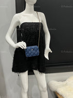 CHANEL Denim Blue Mini Camera Bag in Gold Hardware