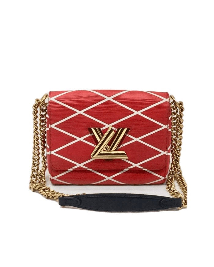 red and white lv bag