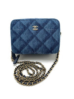 CHANEL Denim Blue Mini Camera Bag in Gold Hardware