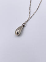 Tiffany & Co 925 Silver Elsa Peretti 12mm Teardrop Pendant Necklace