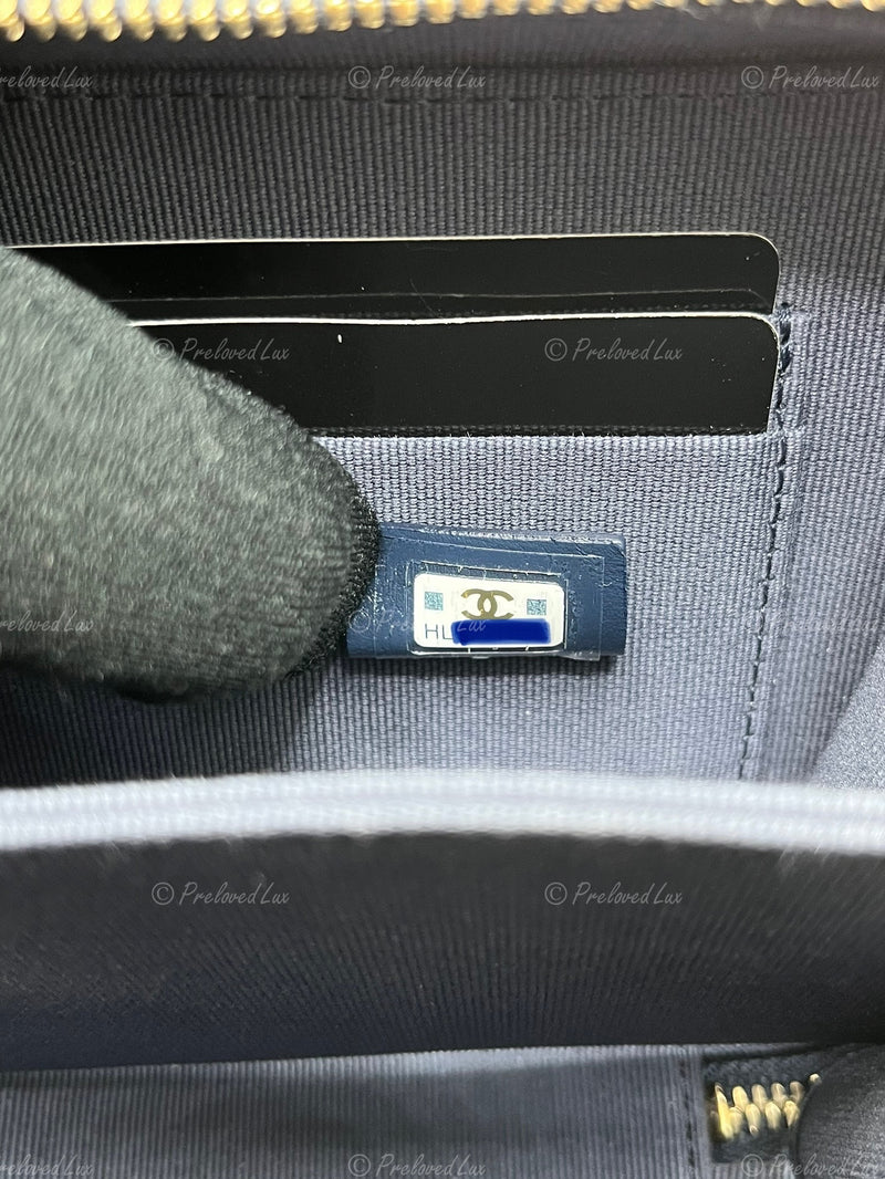 Sold-CHANEL Denim Blue Mini Camera Bag in Gold Hardware