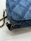 CHANEL Denim Blue Mini Camera Bag in Gold Hardware