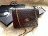 Sold-CHANEL Classic Lambskin Double Chain Double Flap Bag dark brown/gold