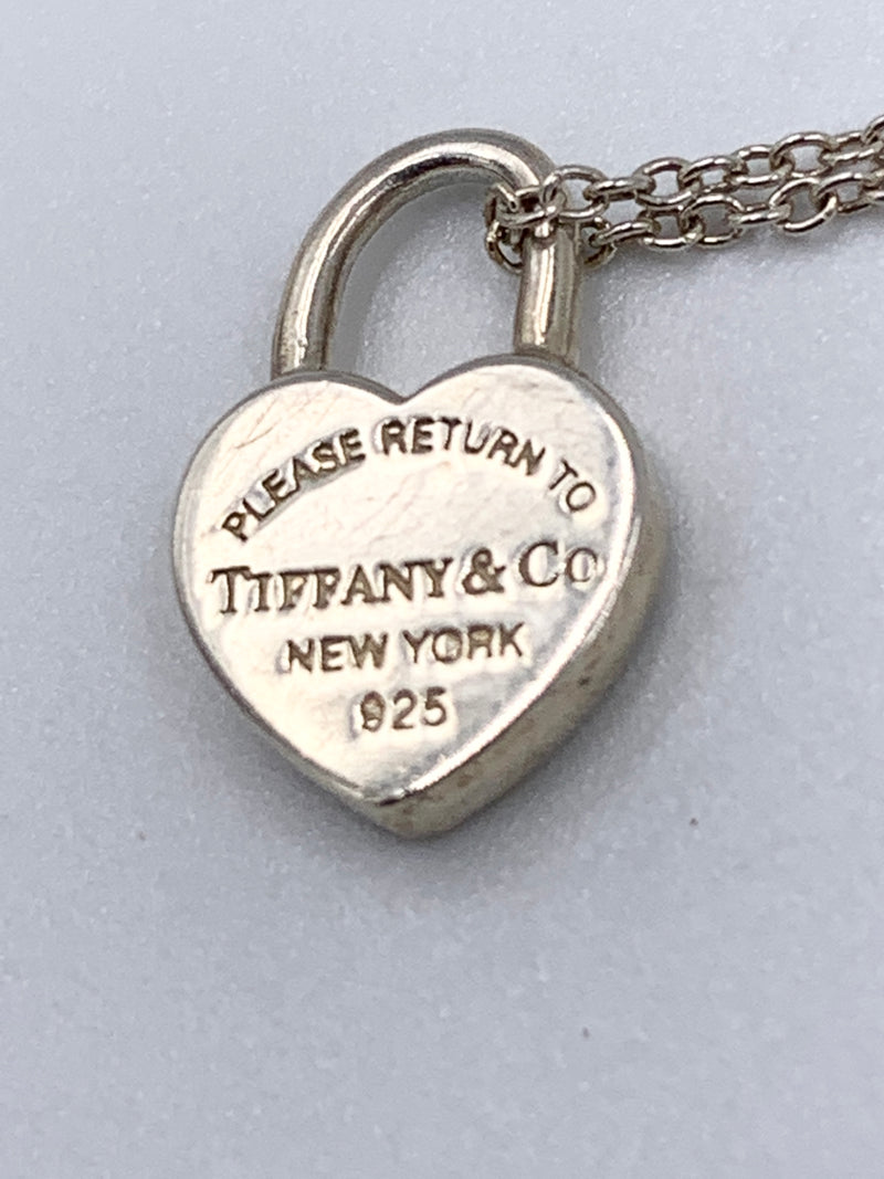 Sold-Tiffany & Co 925 Silver Return to Tiffany Heart Lock with Necklace