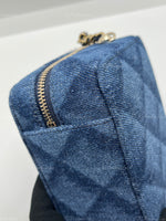 CHANEL Denim Blue Mini Camera Bag in Gold Hardware