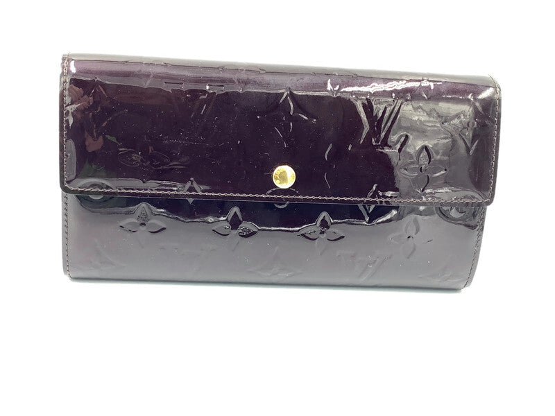 LOUIS VUITTON purse M93524 Portefeiulle Sarah Monogram Vernis Purple ( –