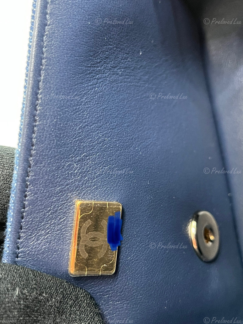 Sold-CHANEL Classic Denim Mini Rectangular Crossbody Flap Bag in Gold Hardware