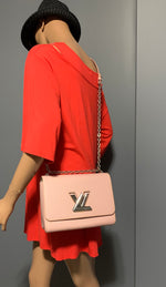 LOUIS VUITTON Epi Twist MM Pink Shoulder Bag Crossbody Bag